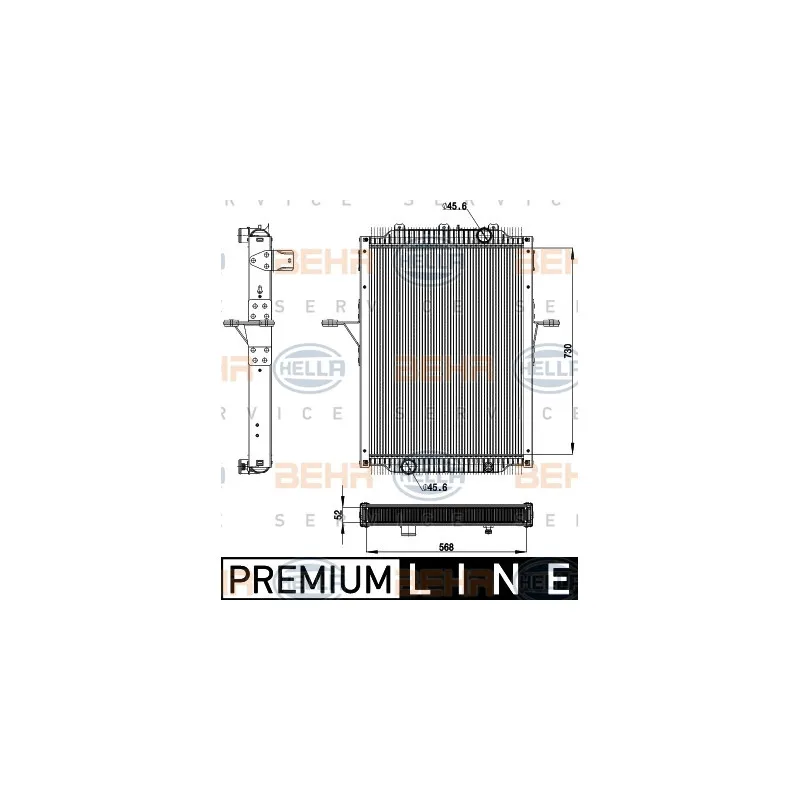 Radiateur, refroidissement du moteur HELLA 8MK 376 908-031