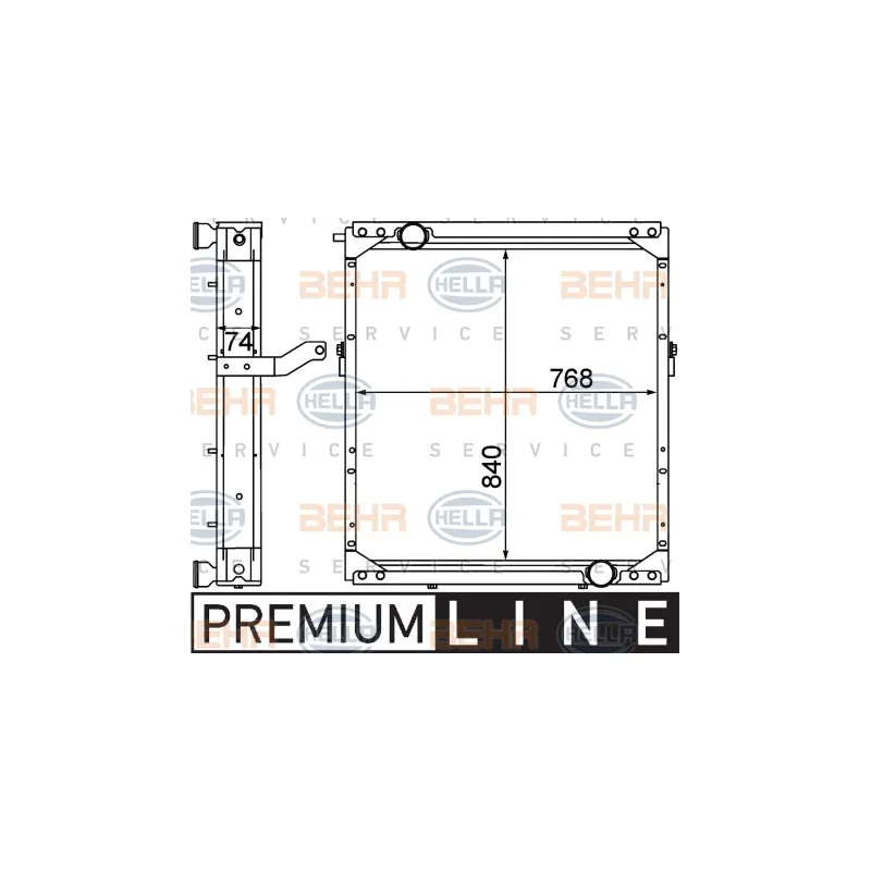 Radiateur, refroidissement du moteur HELLA 8MK 376 774-501