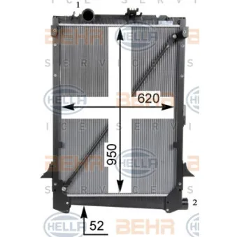 Radiateur, refroidissement du moteur HELLA 8MK 376 751-754