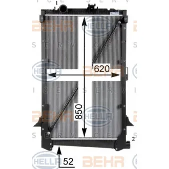 Radiateur, refroidissement du moteur HELLA 8MK 376 751-764
