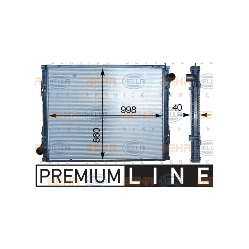 Radiateur, refroidissement du moteur HELLA 8MK 376 745-741