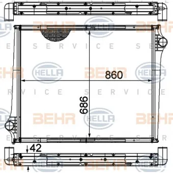 Radiateur, refroidissement du moteur HELLA 8MK 376 724-611
