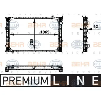 Radiateur, refroidissement du moteur HELLA 8MK 376 722-351