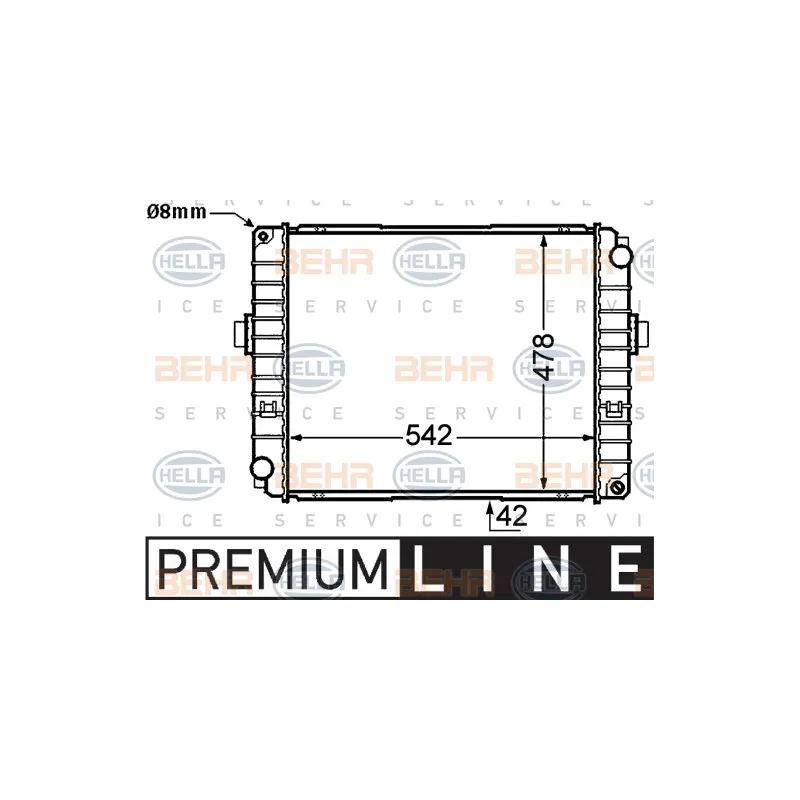 Radiateur, refroidissement du moteur HELLA 8MK 376 726-631