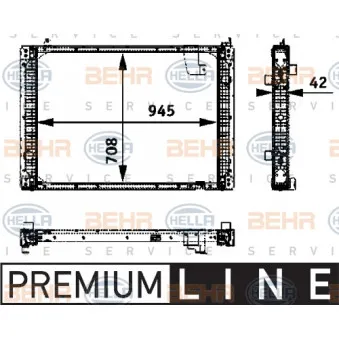 Radiateur, refroidissement du moteur HELLA 8MK 376 722-411