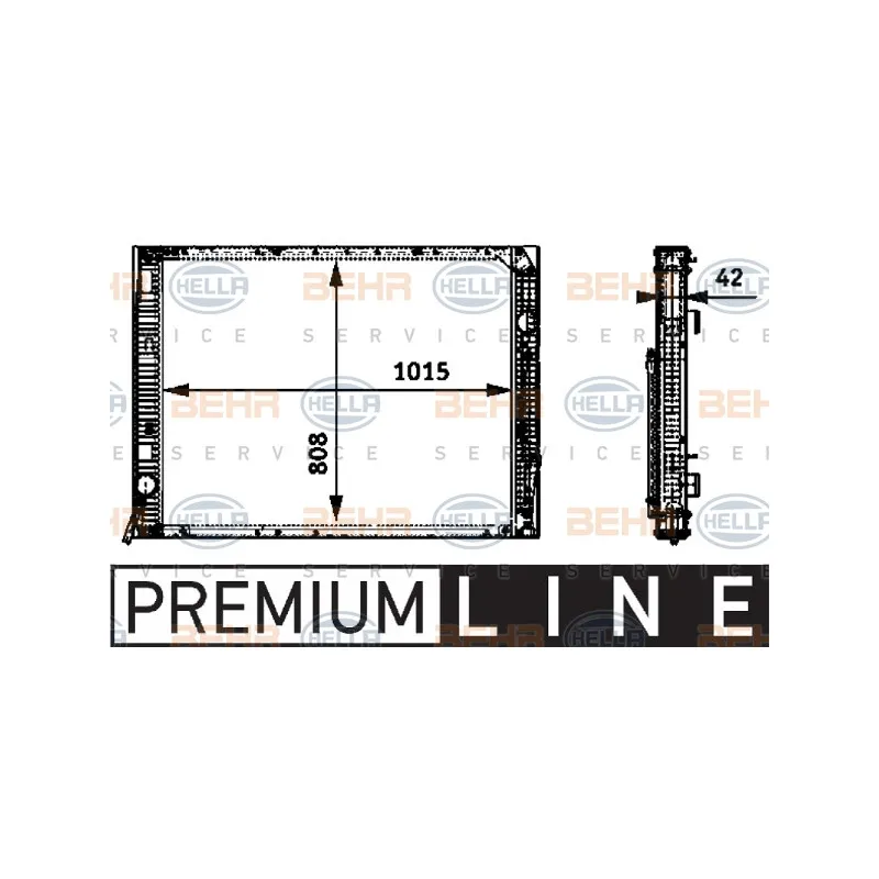 Radiateur, refroidissement du moteur HELLA 8MK 376 722-361