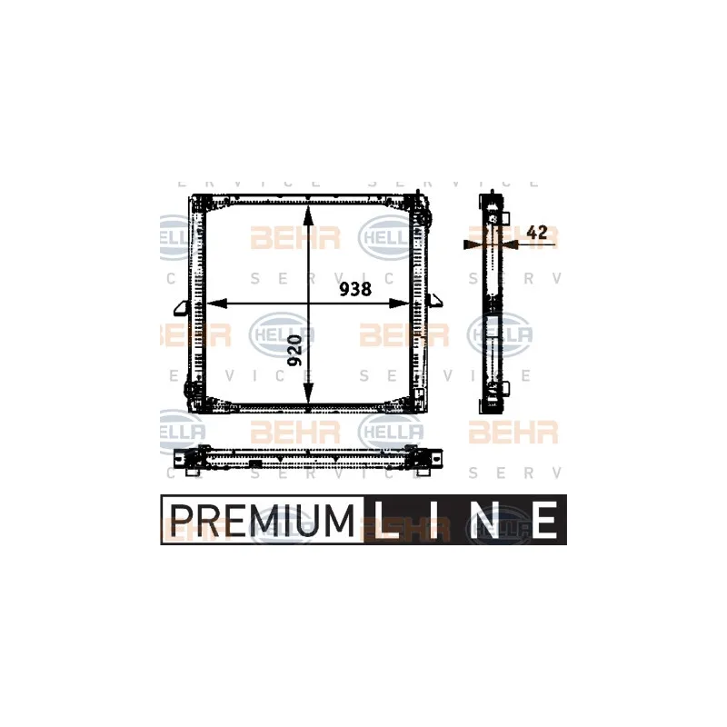 Radiateur, refroidissement du moteur HELLA 8MK 376 722-401