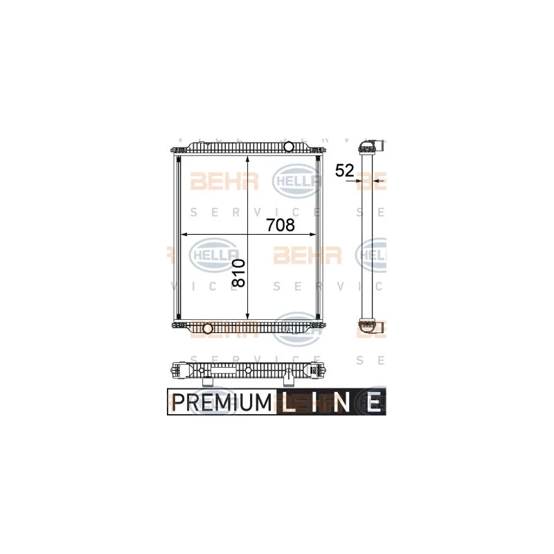 Radiateur, refroidissement du moteur HELLA 8MK 376 755-441