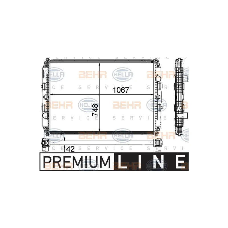 Radiateur, refroidissement du moteur HELLA 8MK 376 755-421