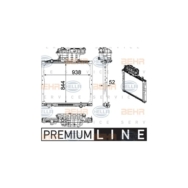 Radiateur, refroidissement du moteur HELLA 8MK 376 756-011