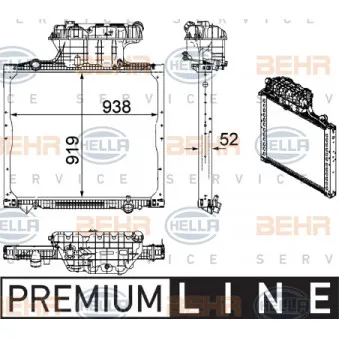 Radiateur, refroidissement du moteur HELLA 8MK 376 756-021