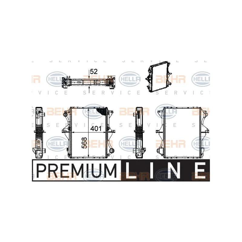 Radiateur, refroidissement du moteur HELLA 8MK 376 756-031
