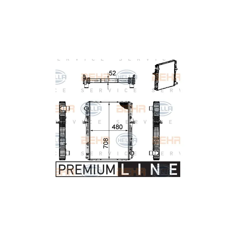 Radiateur, refroidissement du moteur HELLA 8MK 376 756-041