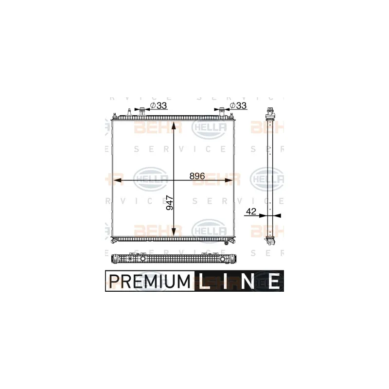 Radiateur basse température, intercooler HELLA 8MK 376 745-251