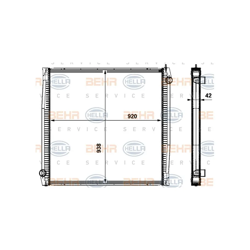 Radiateur, refroidissement du moteur HELLA 8MK 376 737-041