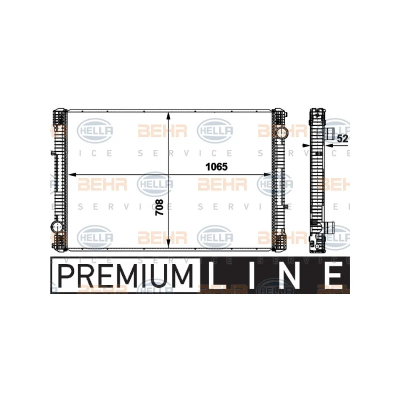Radiateur, refroidissement du moteur HELLA 8MK 376 737-071