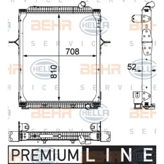 Radiateur, refroidissement du moteur HELLA 8MK 376 745-171