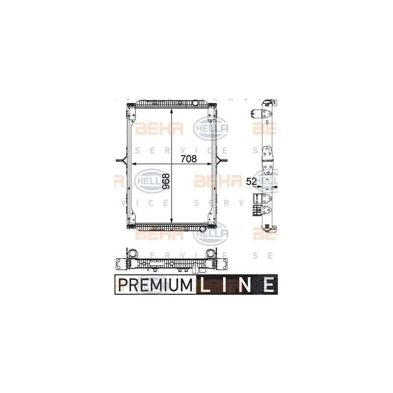 Radiateur, refroidissement du moteur HELLA 8MK 376 745-161