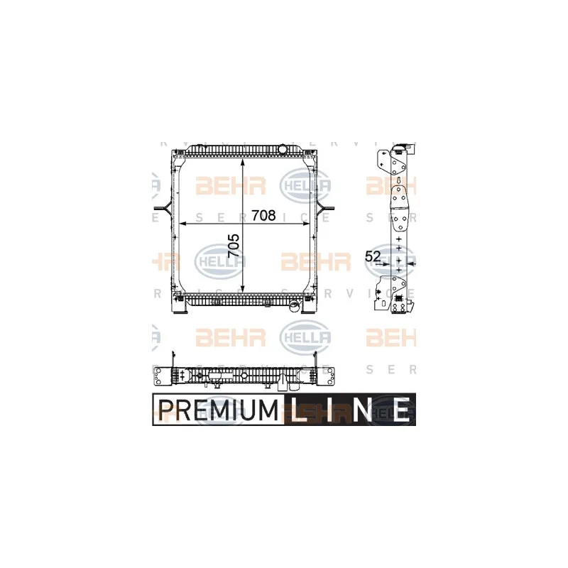 Radiateur, refroidissement du moteur HELLA 8MK 376 745-181