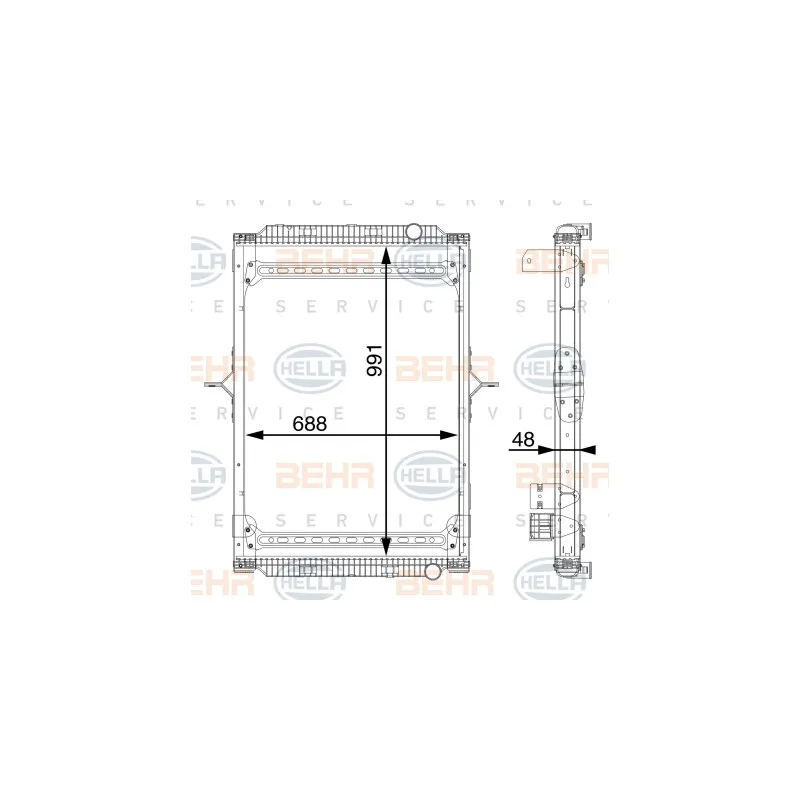 Radiateur, refroidissement du moteur HELLA 8MK 376 745-154