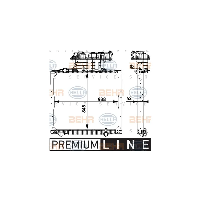 Radiateur, refroidissement du moteur HELLA 8MK 376 728-661