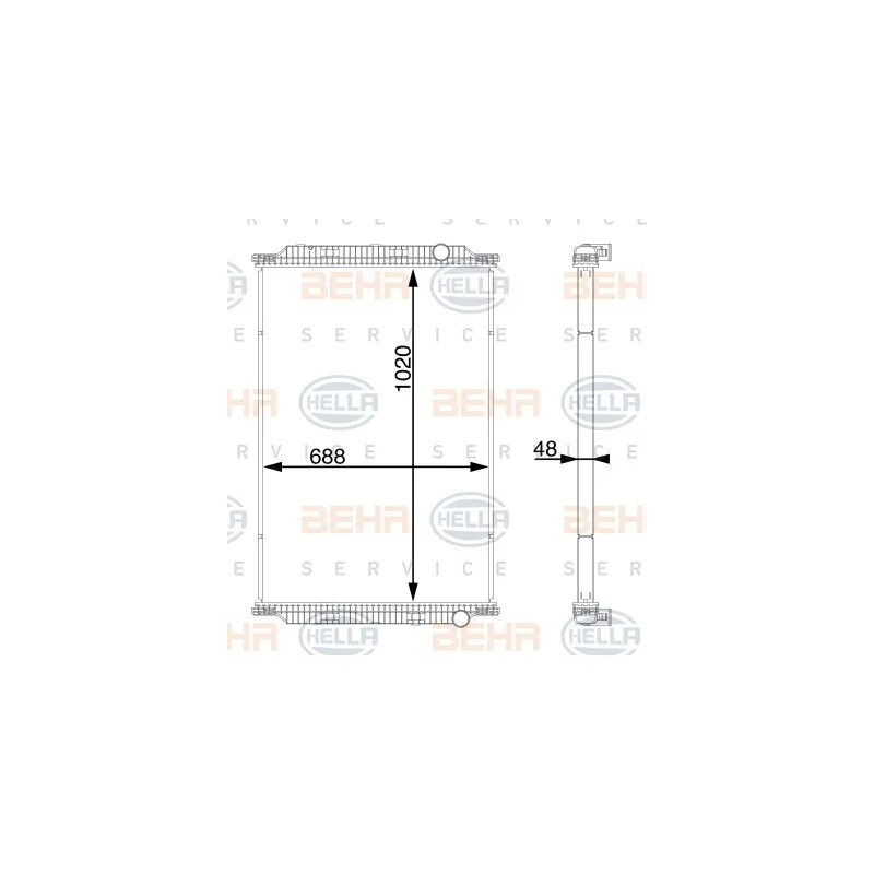 Radiateur, refroidissement du moteur HELLA 8MK 376 728-714