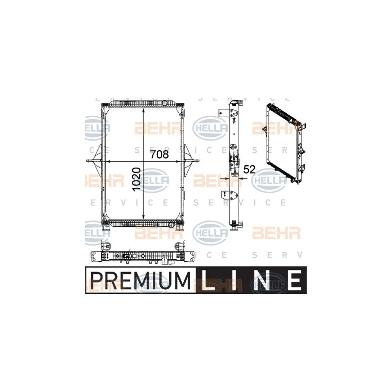 Radiateur, refroidissement du moteur HELLA 8MK 376 728-711