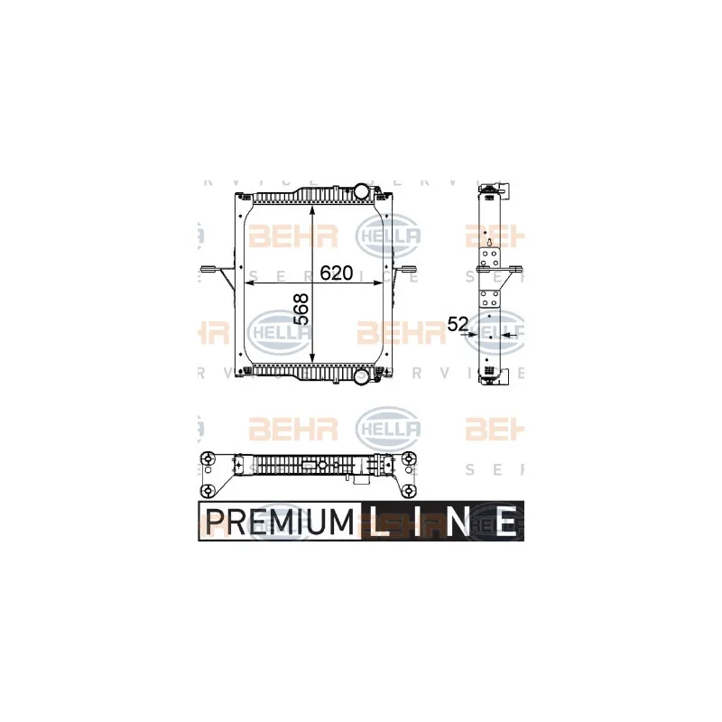 Radiateur, refroidissement du moteur HELLA 8MK 376 733-731