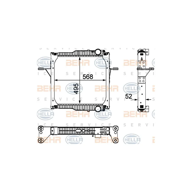 Radiateur, refroidissement du moteur HELLA 8MK 376 733-721