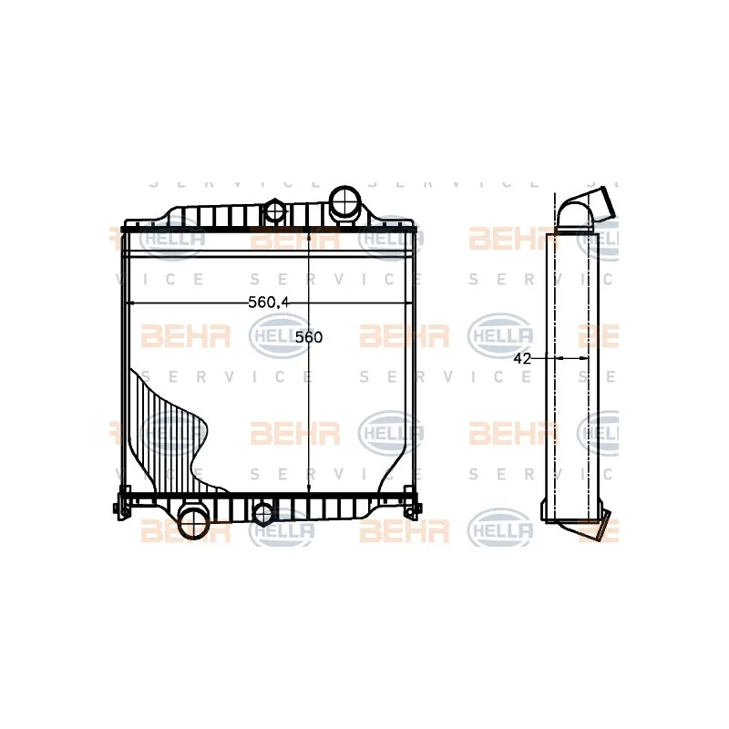 Radiateur, refroidissement du moteur HELLA 8MK 376 758-081