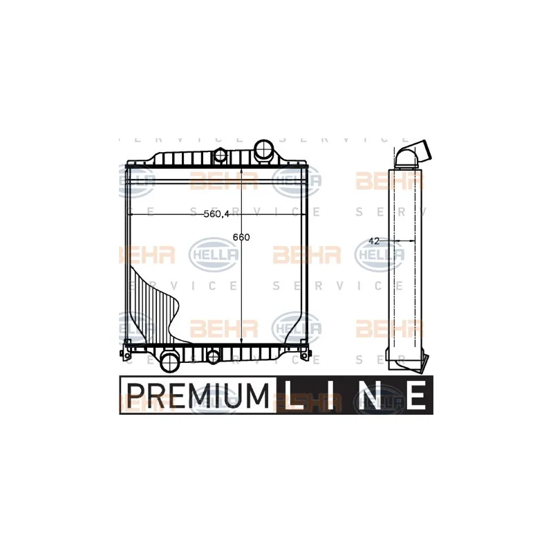 Radiateur, refroidissement du moteur HELLA 8MK 376 758-091