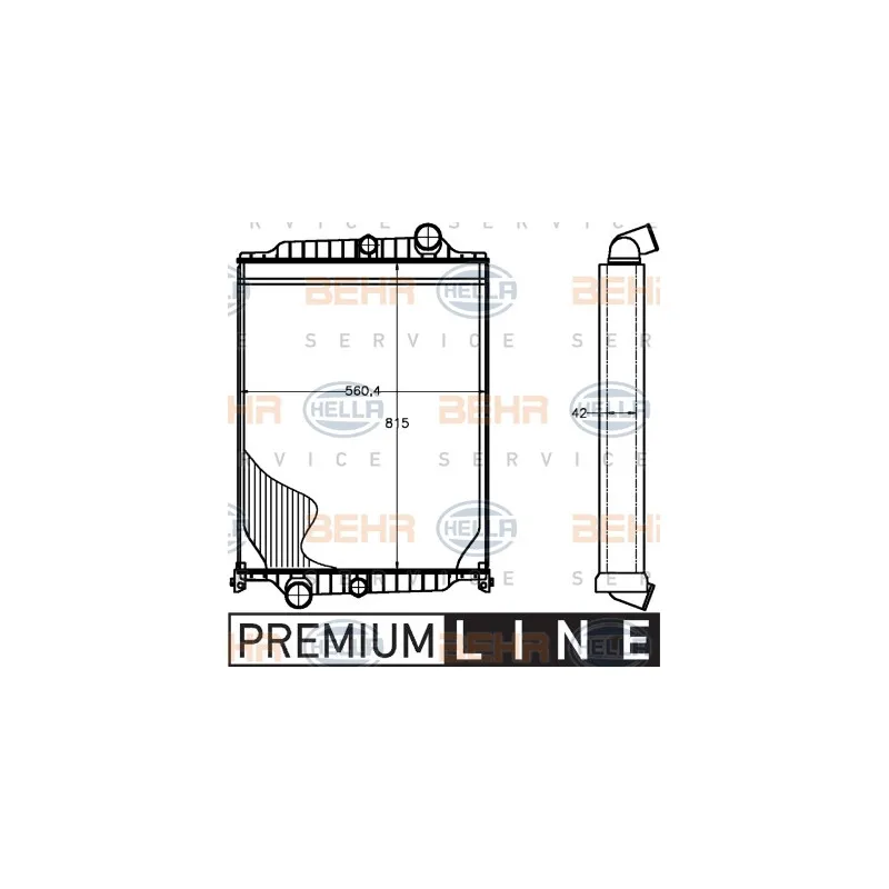 Radiateur, refroidissement du moteur HELLA 8MK 376 758-111