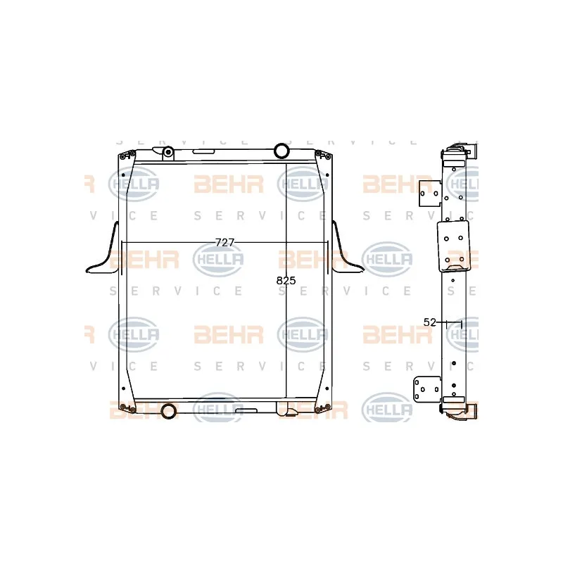 Radiateur, refroidissement du moteur HELLA 8MK 376 758-061