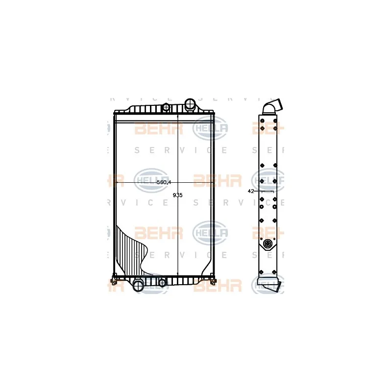 Radiateur, refroidissement du moteur HELLA 8MK 376 758-121