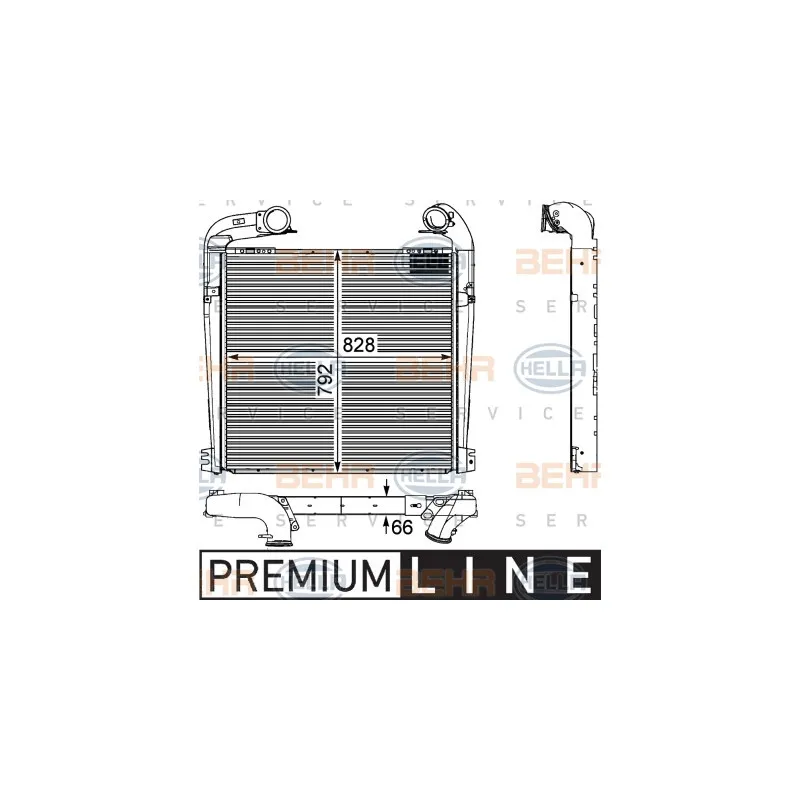 Intercooler, échangeur HELLA 8ML 376 730-571