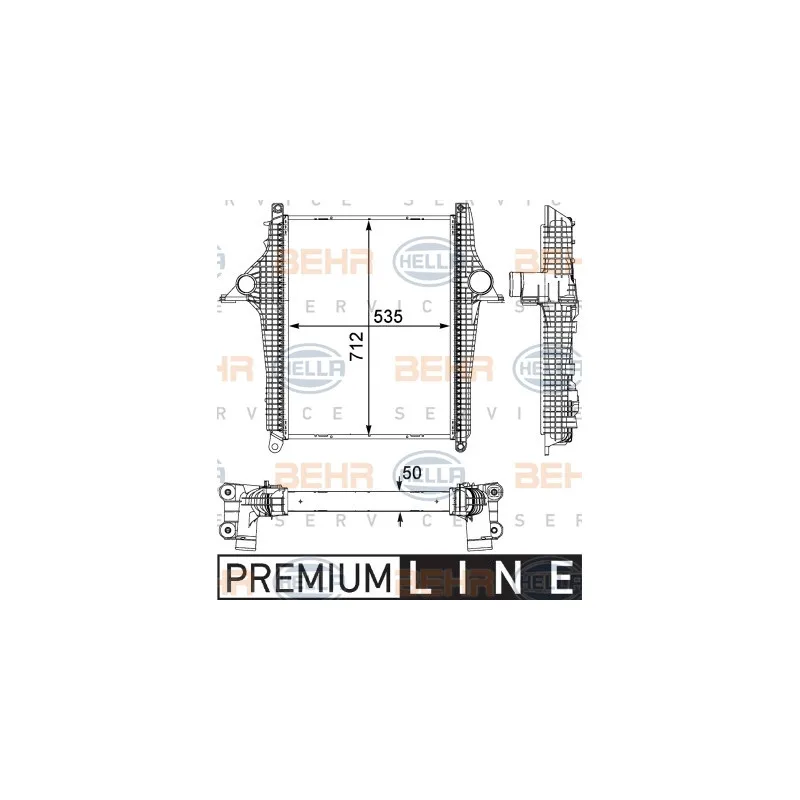 Intercooler, échangeur HELLA 8ML 376 733-401