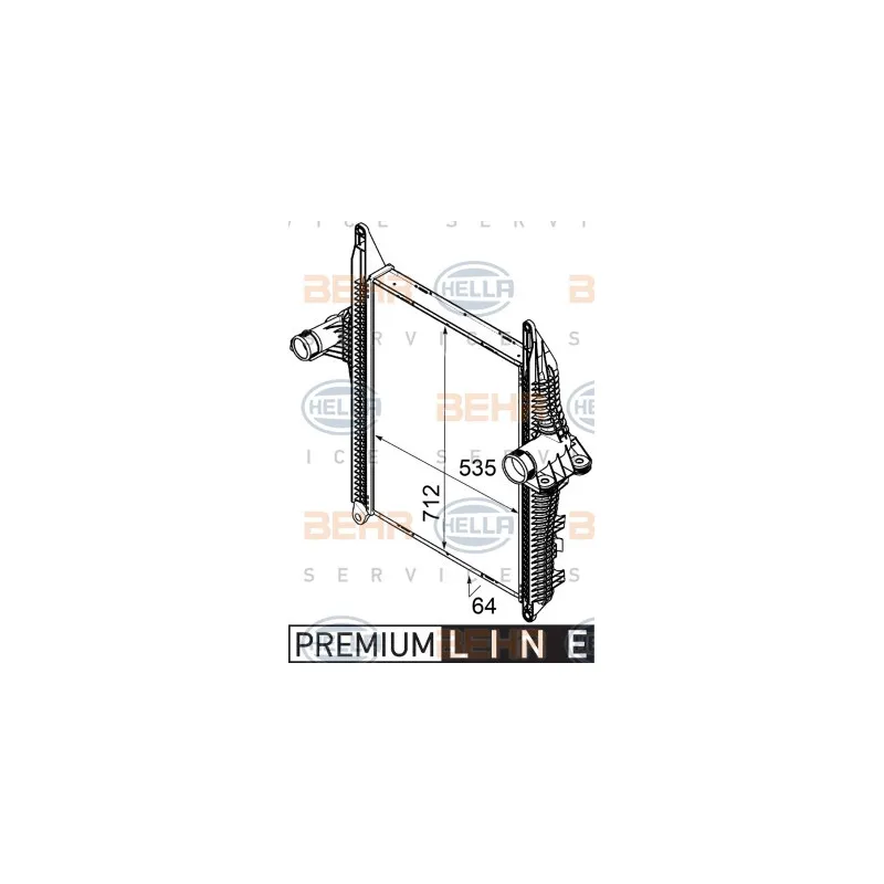 Intercooler, échangeur HELLA 8ML 376 746-301