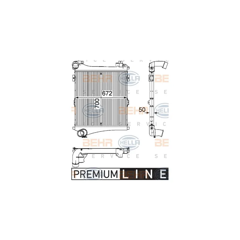 Intercooler, échangeur HELLA 8ML 376 746-341