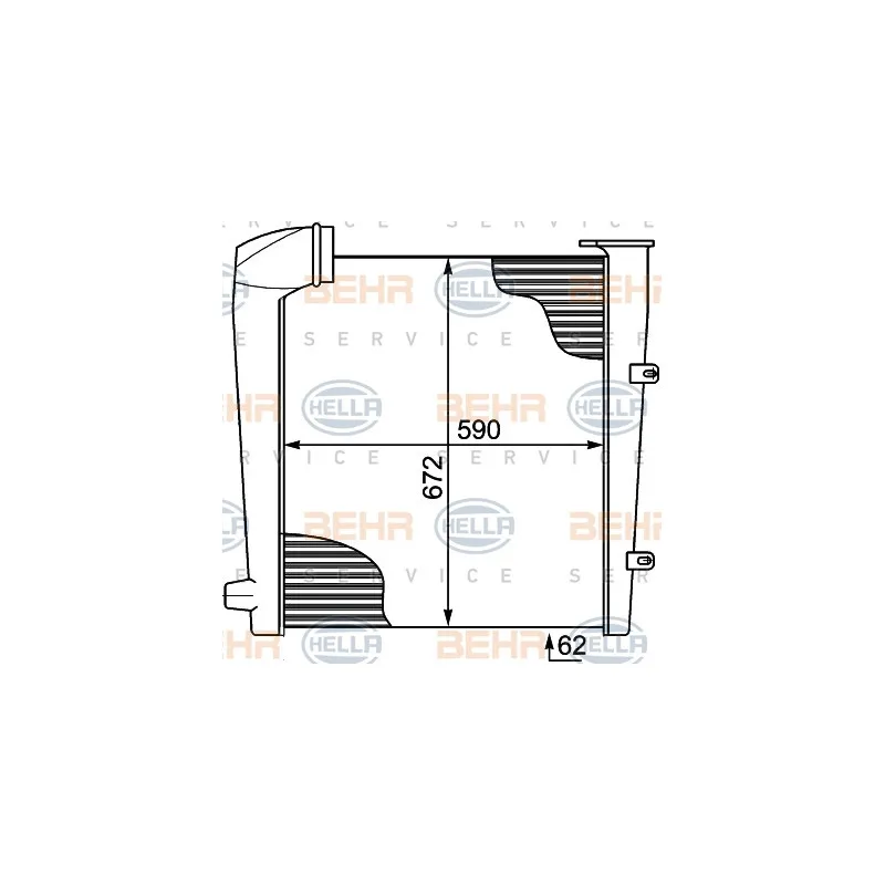 Intercooler, échangeur HELLA 8ML 376 727-651