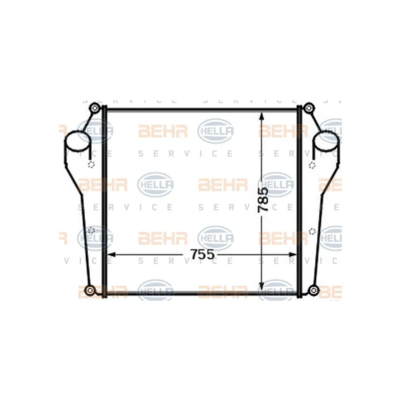 Intercooler, échangeur HELLA 8ML 376 727-591