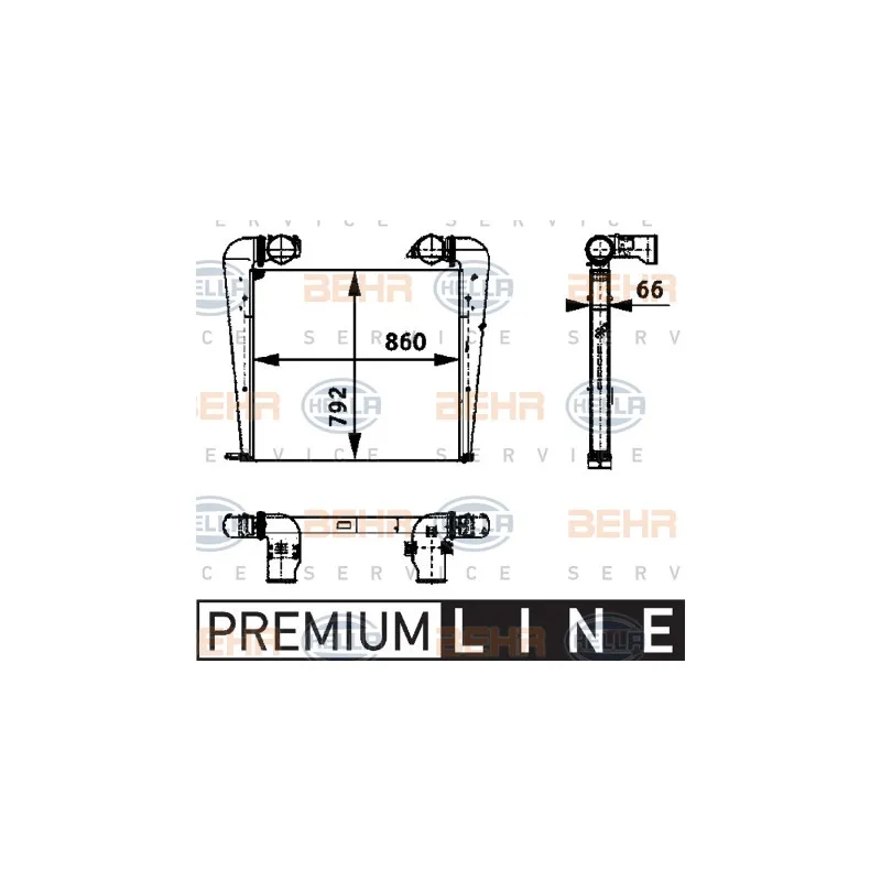 Intercooler, échangeur HELLA 8ML 376 724-401