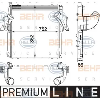 Intercooler, échangeur HELLA 8ML 376 724-061