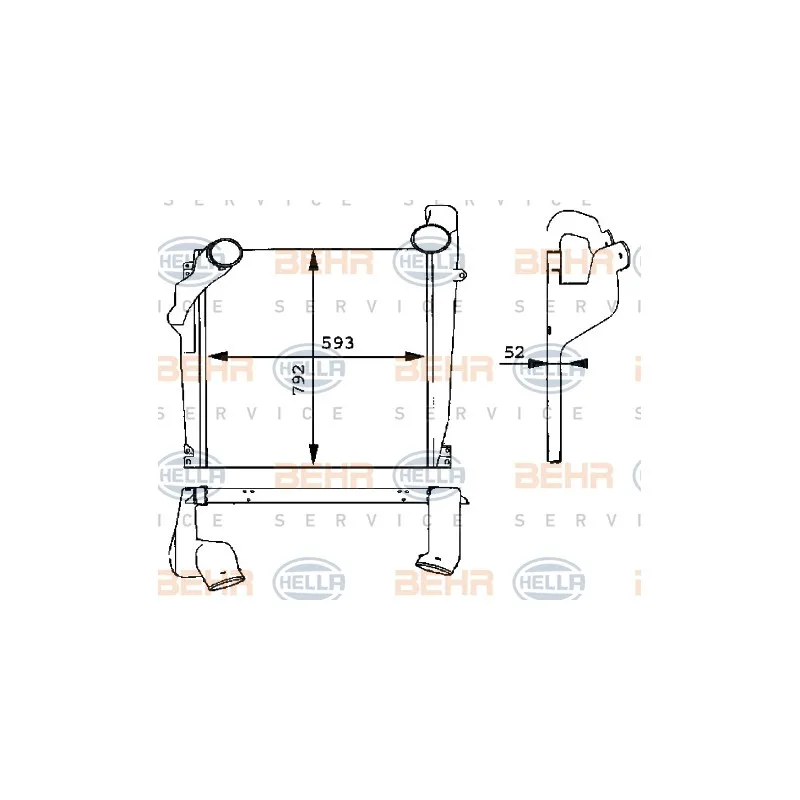 Intercooler, échangeur HELLA 8ML 376 724-021