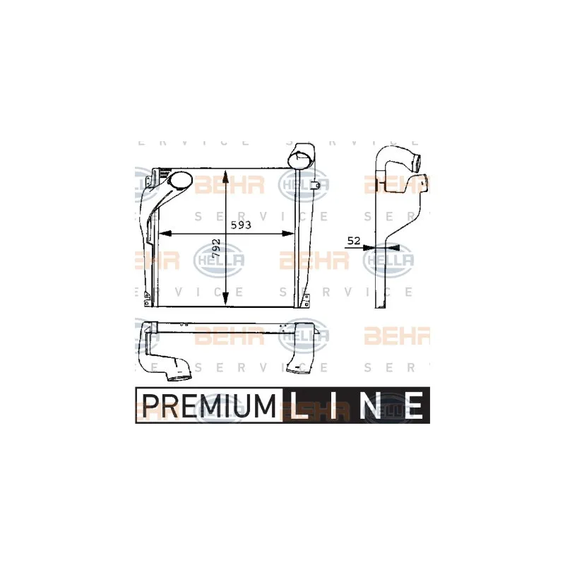 Intercooler, échangeur HELLA 8ML 376 724-011