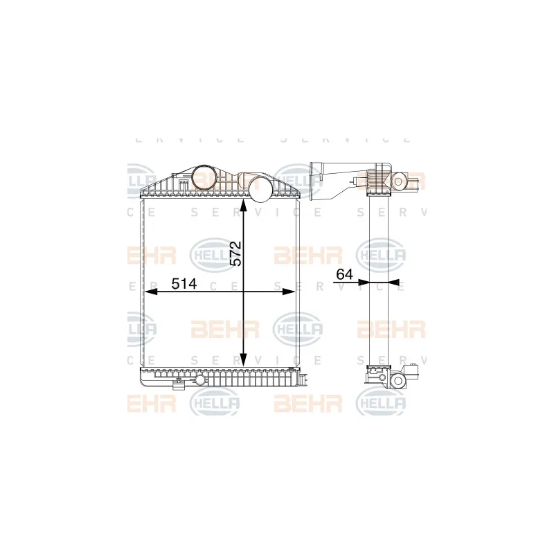 Intercooler, échangeur HELLA 8ML 376 723-794