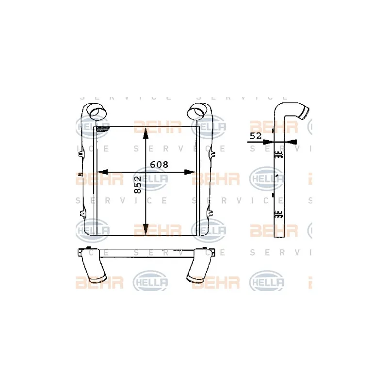 Intercooler, échangeur HELLA 8ML 376 724-001