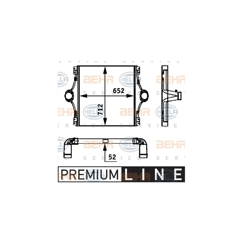 Intercooler, échangeur HELLA 8ML 376 724-101