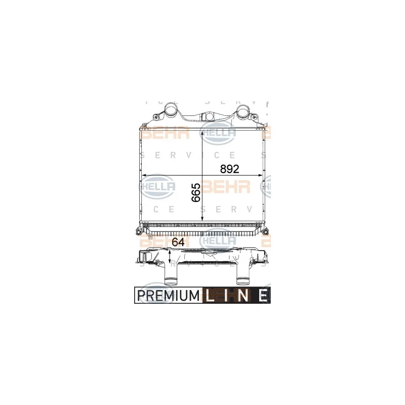 Intercooler, échangeur HELLA 8ML 376 724-361