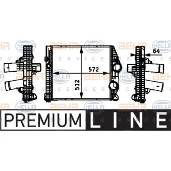 Intercooler, échangeur HELLA 8ML 376 724-261