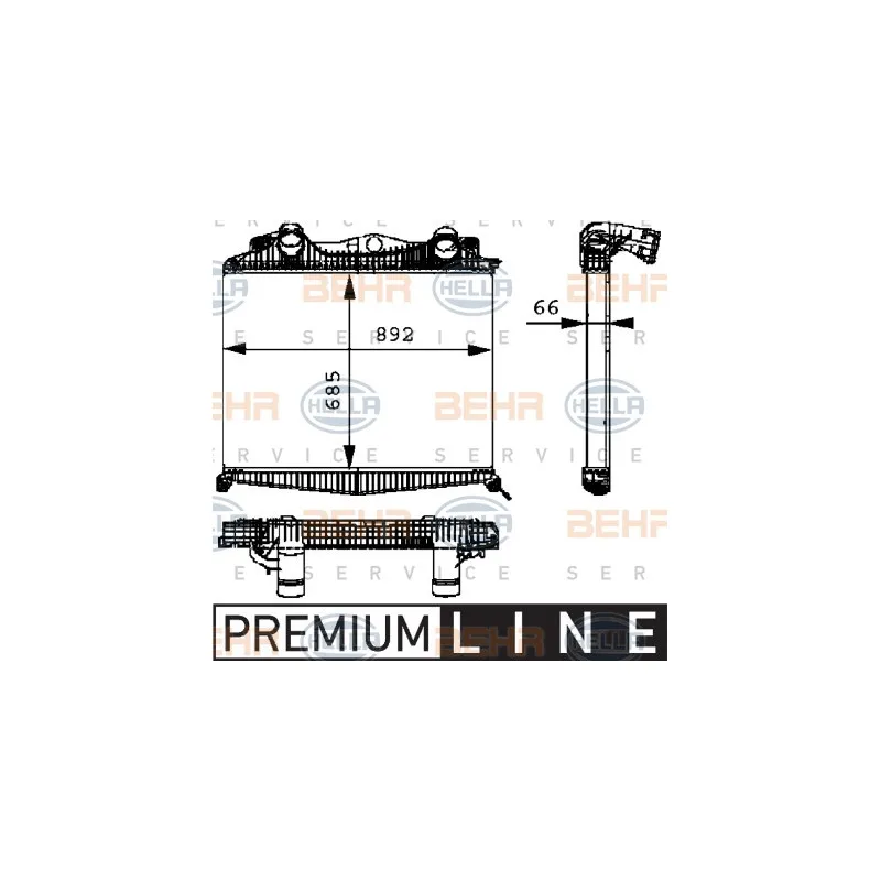 Intercooler, échangeur HELLA 8ML 376 724-221